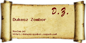 Dukesz Zombor névjegykártya